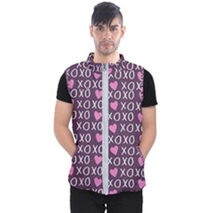 Xo Valentines Day Pattern Men s Puffer Vest by Valentinaart