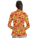 Brilliant Orange And Yellow Daisies Drape Collar Cardigan View2