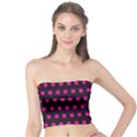 Pink Black Polka Dots Tube Top View1