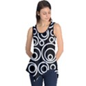 Abstract White On Black Circles Design Sleeveless Tunic View1