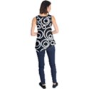 Abstract White On Black Circles Design Sleeveless Tunic View2