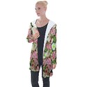 Pastel Pink Roses Longline Hooded Cardigan View1