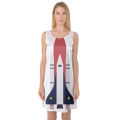 Planet Planets Rocket Shuttle Sleeveless Satin Nightdress by Wegoenart