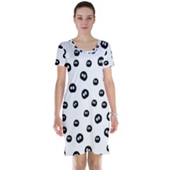 Totoro - Soot Sprites Pattern Short Sleeve Nightdress by Valentinaart