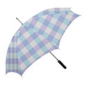 Gingham Duo Aqua On Lavender Straight Umbrellas View2