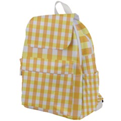 Gingham Duo Orange On Yellow Top Flap Backpack by retrotoomoderndesigns