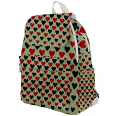 Red & Black Hearts - Olive Top Flap Backpack by WensdaiAmbrose