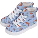 Dinosaurs - baby blue Kids  Hi-Top Skate Sneakers View2