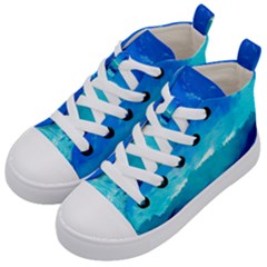 Blue Sky Artwork Drawing Painting Kids  Mid-top Canvas Sneakers by Pakrebo