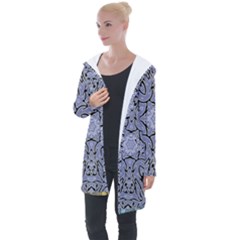 Tile Design Art Mosaic Pattern Longline Hooded Cardigan by Pakrebo