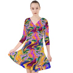 Ml-99 Quarter Sleeve Front Wrap Dress by ArtworkByPatrick