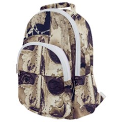 Creepy Photo Collage Artwork Rounded Multi Pocket Backpack by dflcprintsclothing