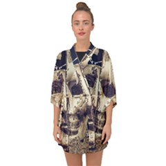 Creepy Photo Collage Artwork Half Sleeve Chiffon Kimono by dflcprintsclothing