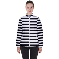 Black Stripes High Neck Windbreaker (women) by snowwhitegirl