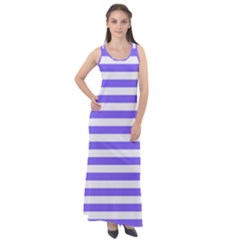 Lilac Purple Stripes Sleeveless Velour Maxi Dress by snowwhitegirl