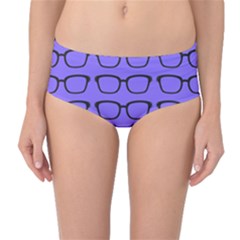 Nerdy Glasses Purple Mid-waist Bikini Bottoms by snowwhitegirl