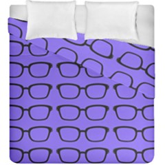 Nerdy Glasses Purple Duvet Cover Double Side (king Size) by snowwhitegirl