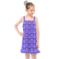 Nerdy Glasses Purple Kids  Overall Dress by snowwhitegirl