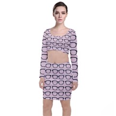 Nerdy Glasses Pink Top And Skirt Sets by snowwhitegirl