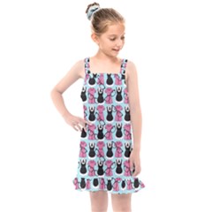 Waitress Uniform Dresses Nerdy Glasses Pattern Blue Kids  Overall Dress by snowwhitegirl