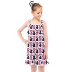 Waitress Uniform Dresses Nerdy Glasses Pattern Pink Kids  Overall Dress by snowwhitegirl