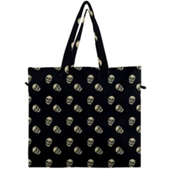 Skull Black Pattern Canvas Travel Bag by snowwhitegirl