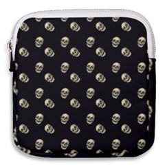 Skull Black Pattern Mini Square Pouch by snowwhitegirl