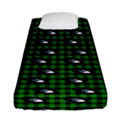 Eyes Green Plaid Fitted Sheet (single Size) by snowwhitegirl