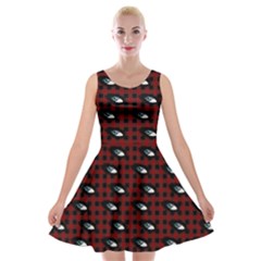 Eyes Red Plaid Velvet Skater Dress by snowwhitegirl