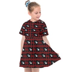 Eyes Red Plaid Kids  Sailor Dress by snowwhitegirl