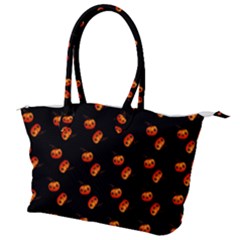 Kawaii Pumpkin Black Canvas Shoulder Bag by snowwhitegirl