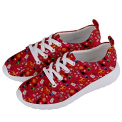 Halloween Treats Pattern Red Women s Lightweight Sports Shoes by snowwhitegirl