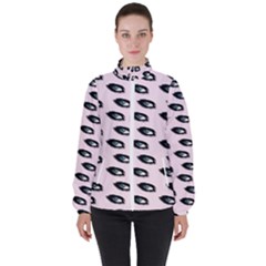 Eyes Pink High Neck Windbreaker (women) by snowwhitegirl