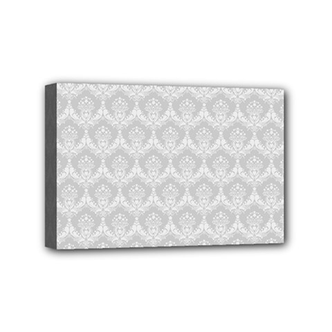 Damask Grey Mini Canvas 6  X 4  (stretched) by snowwhitegirl