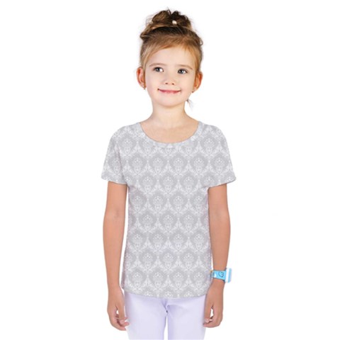 Damask Grey Kids  One Piece Tee by snowwhitegirl