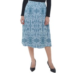 Ornamental Blue Classic Velour Midi Skirt  by snowwhitegirl