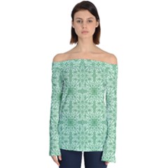 Ornamental Green Off Shoulder Long Sleeve Top by snowwhitegirl