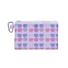 Valentine Hearts Lilac Canvas Cosmetic Bag (small) by snowwhitegirl