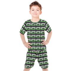 Green Cassette Kids  Tee And Shorts Set by snowwhitegirl