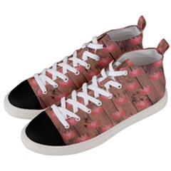 Zen Lotus Wood Wall Men s Mid-top Canvas Sneakers by snowwhitegirl