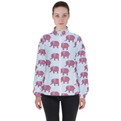 Pink Flower Elephant High Neck Windbreaker (women) by snowwhitegirl