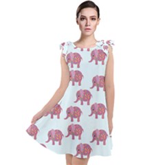 Pink Flower Elephant Tie Up Tunic Dress by snowwhitegirl