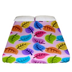 Colorful Leaves Fitted Sheet (queen Size) by snowwhitegirl