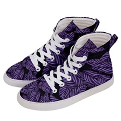 Tropical Leaves Purple Women s Hi-top Skate Sneakers by snowwhitegirl