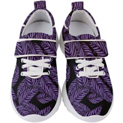 Tropical Leaves Purple Kids  Velcro Strap Shoes by snowwhitegirl