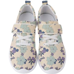 Vintage Floral Blue Pattern Men s Velcro Strap Shoes by snowwhitegirl