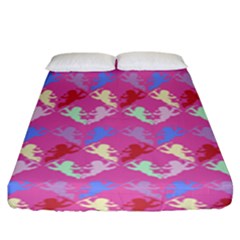 Colorful Cherubs Pink Fitted Sheet (king Size) by snowwhitegirl