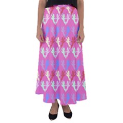 Colorful Cherubs Pink Flared Maxi Skirt by snowwhitegirl