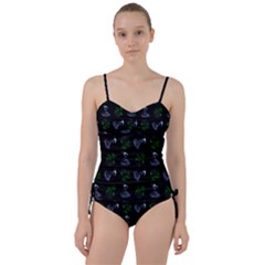 Gothic Girl Rose Black Pattern Sweetheart Tankini Set by snowwhitegirl