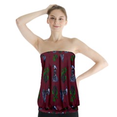 Gothic Girl Rose Red Pattern Strapless Top by snowwhitegirl